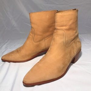 Frye Tan Leather Ankle Boots Size 8